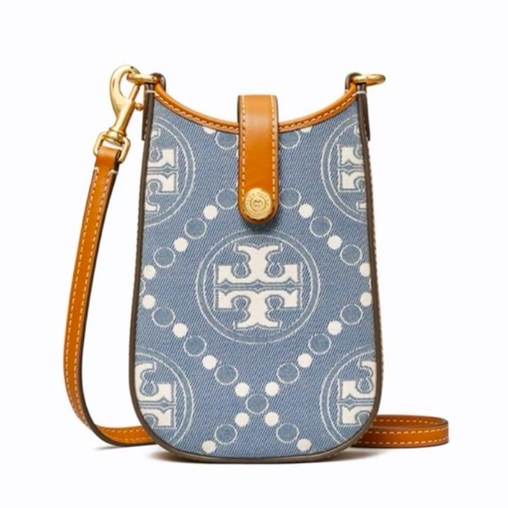 TORY BURCH - T Monogram Denim Phone Crossbody